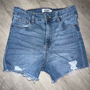 MIAMI Distressed Blue Women's Jean Shorts